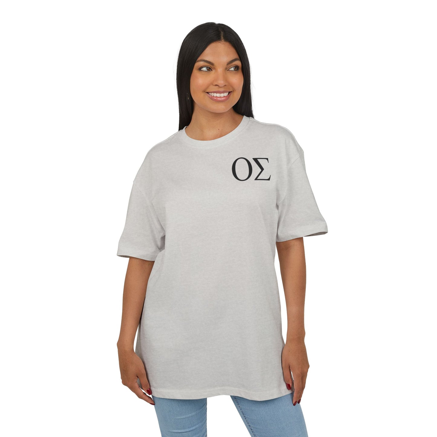Greek Letters Unisex Heavy Oversized Tee, OS