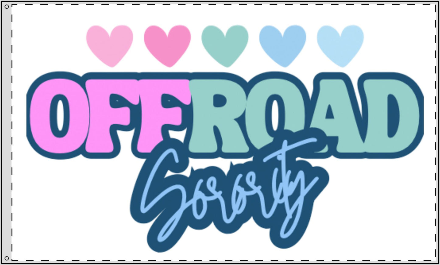 Colorful Offroad Sorority Mountain Double Sided Flag