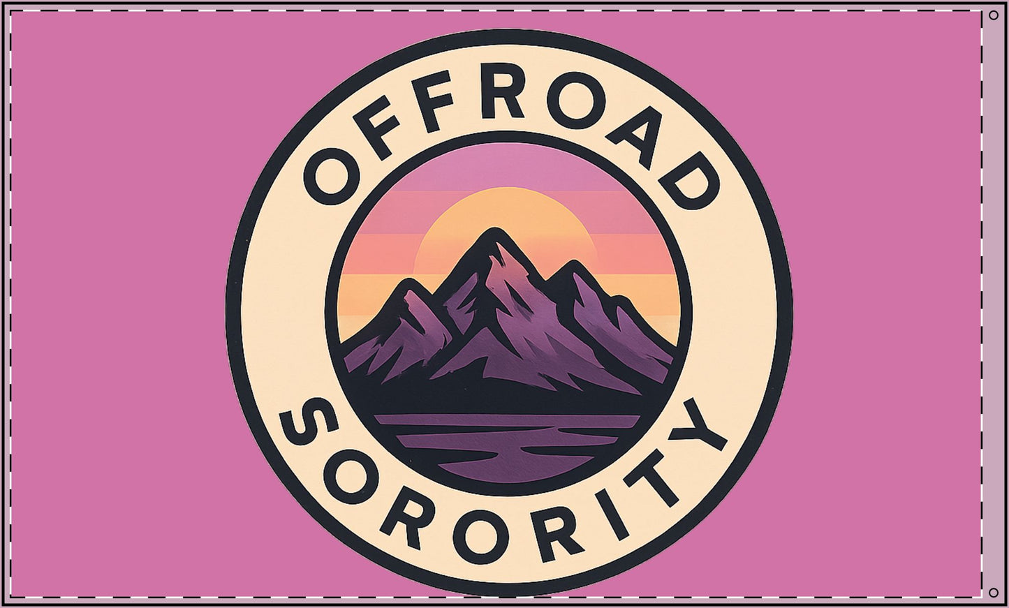 Pink Offroad Sorority Mountain Double Sided Flag