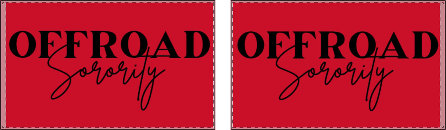 Red Offroad Sorority Double Sided Flag