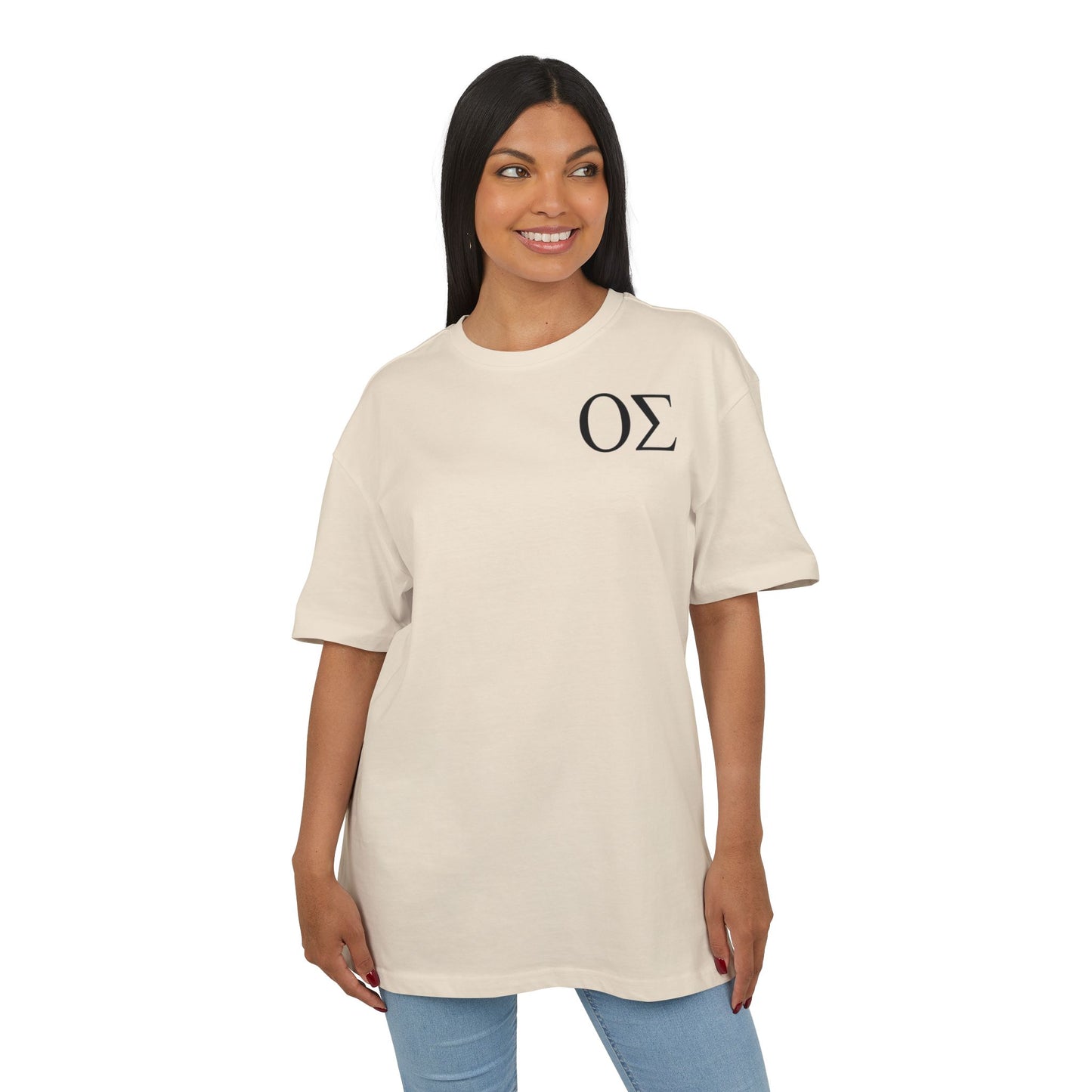 Greek Letters Unisex Heavy Oversized Tee, OS