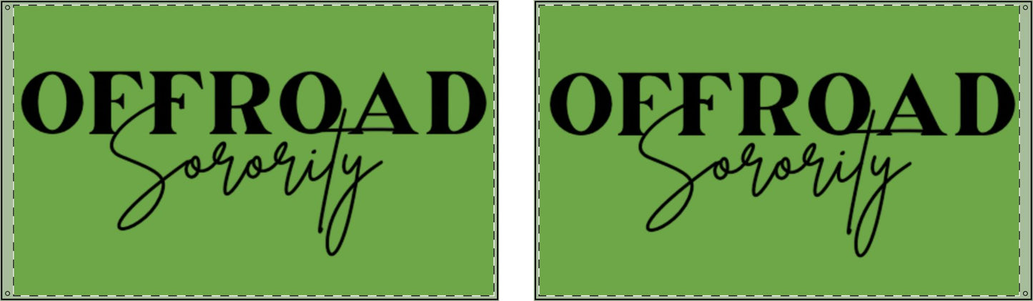 Green Offroad Sorority Double Sided Flag