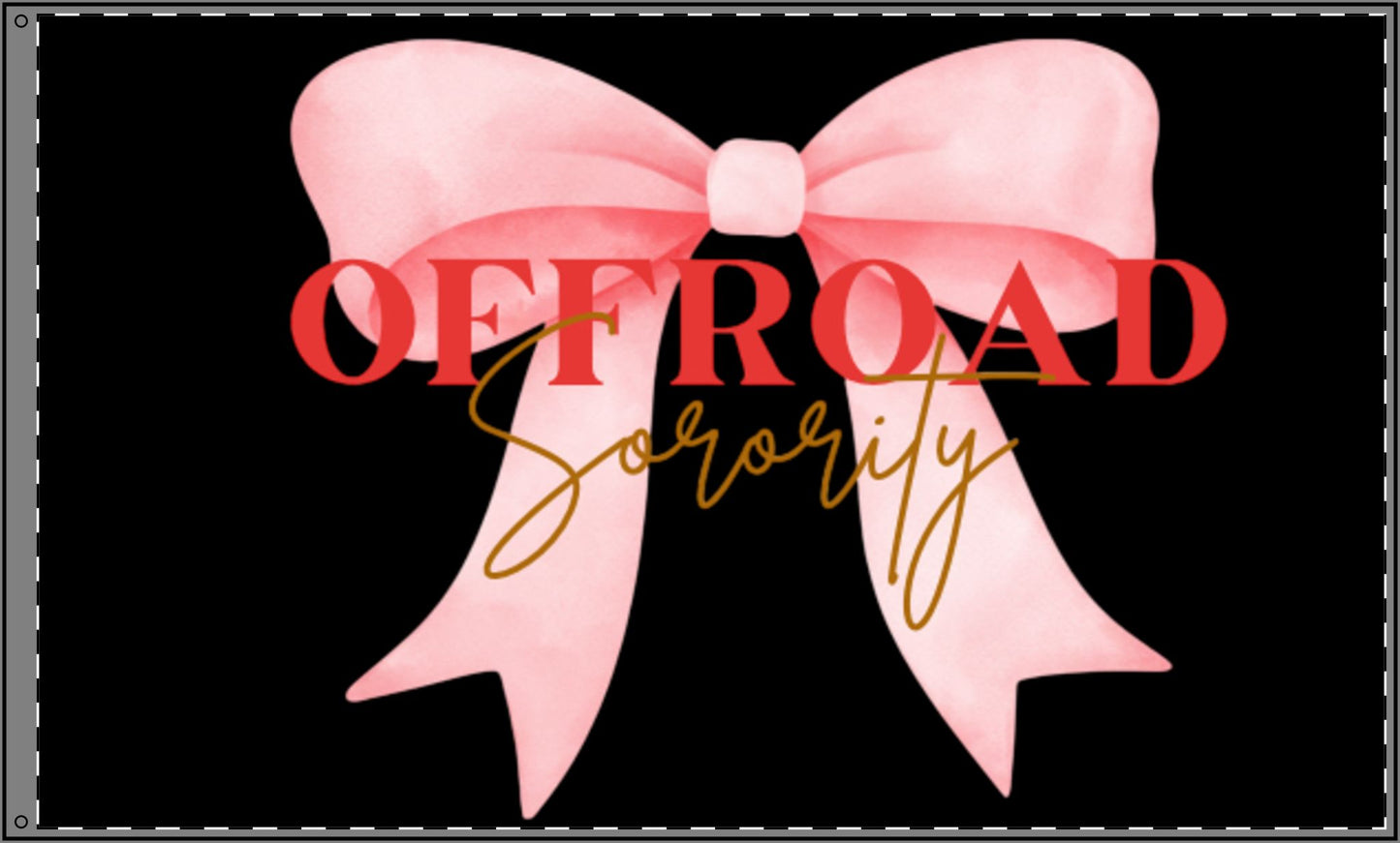 Pink Bow Offroad Sorority Double Sided Flag