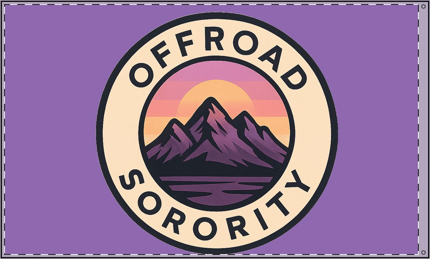 Purple Offroad Sorority Mountain Double Sided Flag