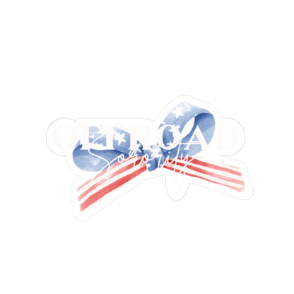 Red, White, Blue Sorority Bow Kiss-Cut Stickers - Black Offroad Design