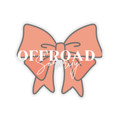 Sorority Offroad Kiss-Cut Stickers - Orange Bow Design