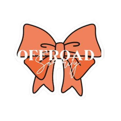 Sorority Offroad Kiss-Cut Stickers - Orange Bow Design