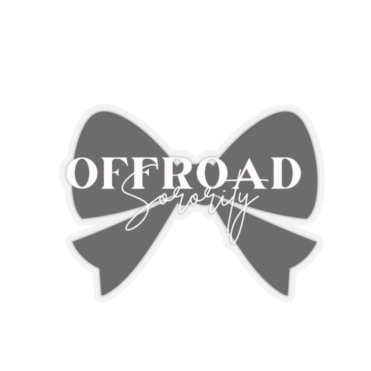 Sorority Bow Kiss-Cut Stickers - Black Offroad Design