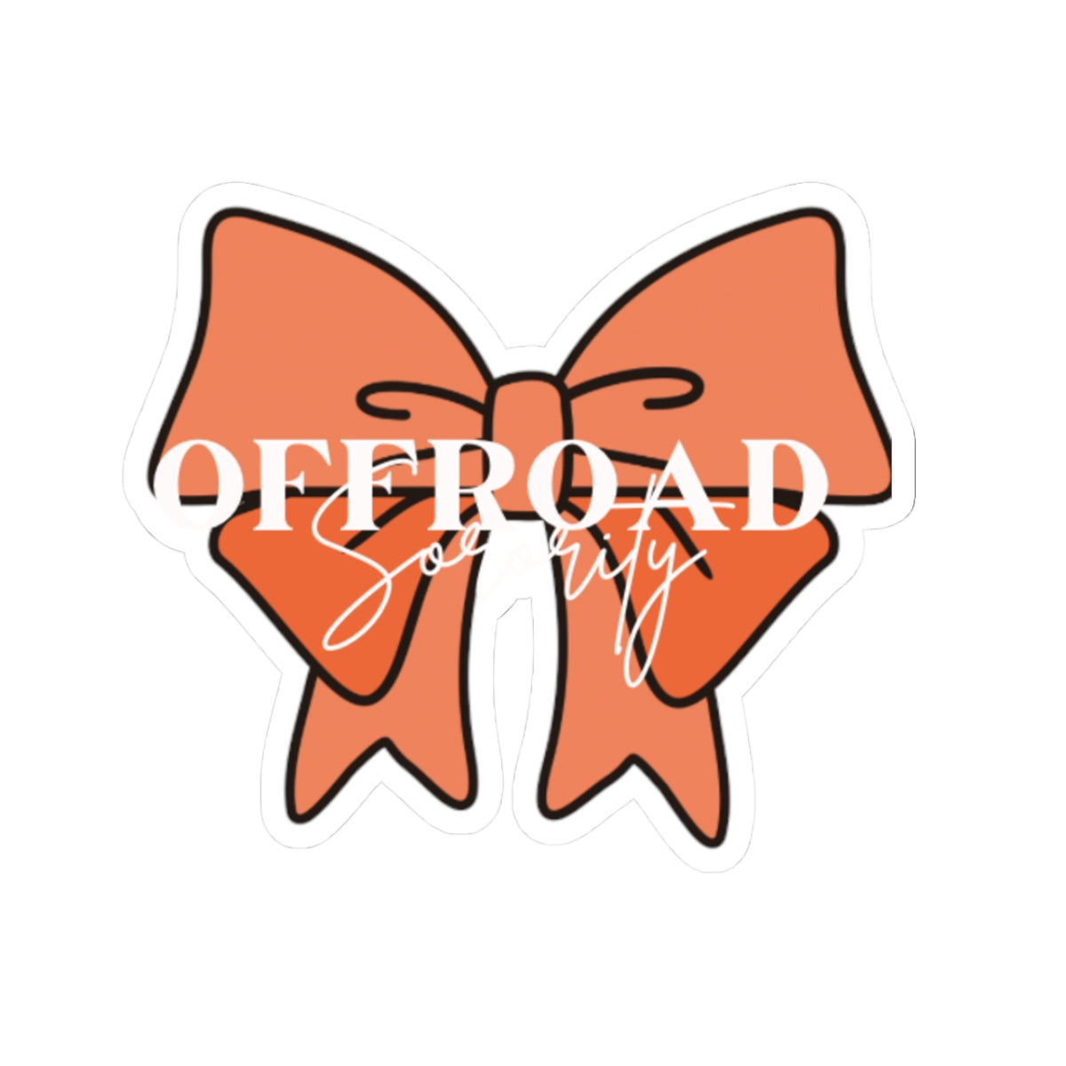 Sorority Offroad Kiss-Cut Stickers - Orange Bow Design