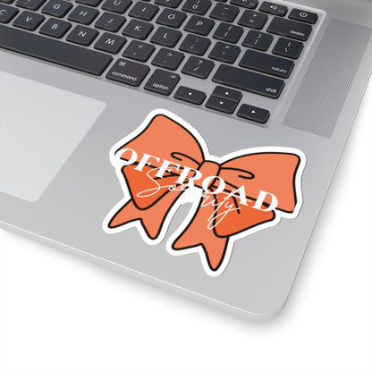 Sorority Offroad Kiss-Cut Stickers - Orange Bow Design