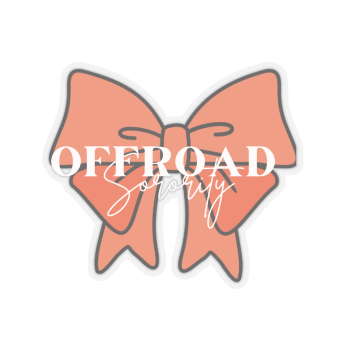 Sorority Offroad Kiss-Cut Stickers - Orange Bow Design