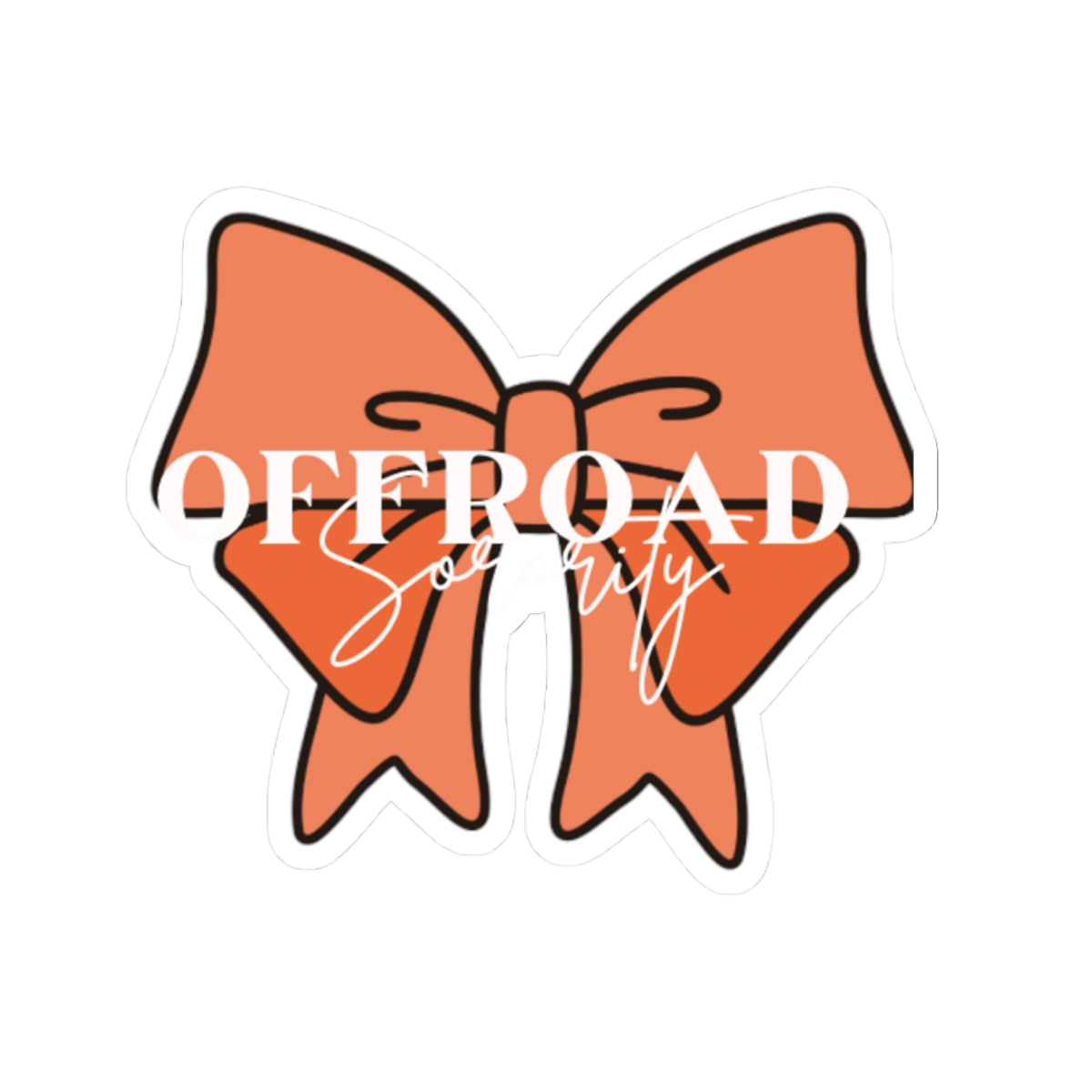 Sorority Offroad Kiss-Cut Stickers - Orange Bow Design