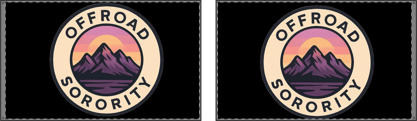 Offroad Sorority Mountain Double Sided Flag
