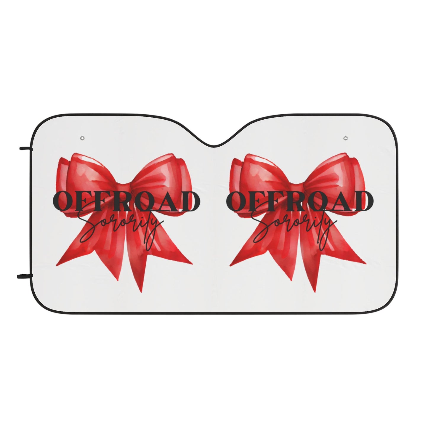 Car Sun Shades - Red Bow Offroad Sorority Design