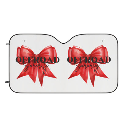 Car Sun Shades - Red Bow Offroad Sorority Design