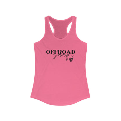 Offroad Sorority Skull Peace Sign  Women's Racerback Tank - Perfect for Adventure Lovers