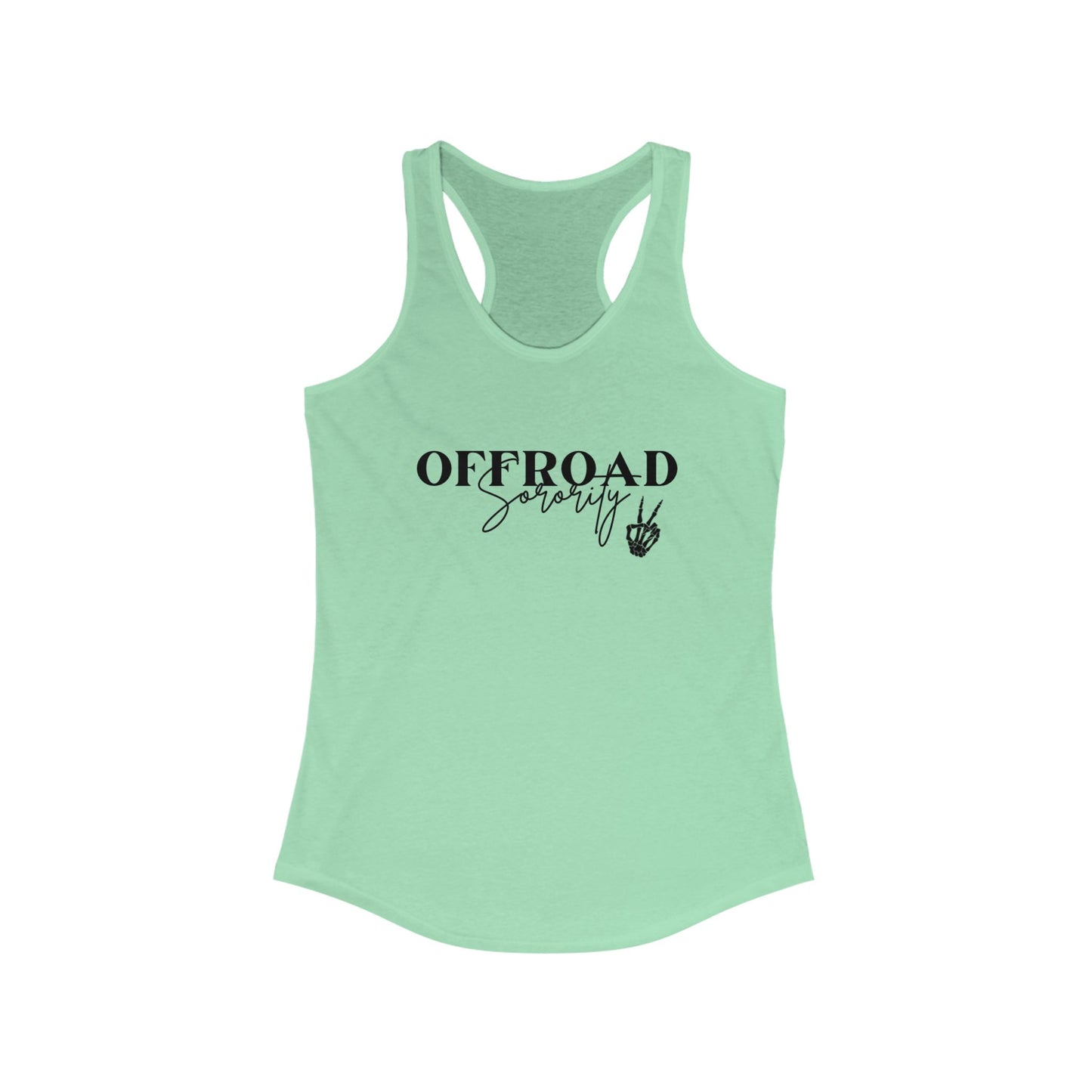 Offroad Sorority Skull Peace Sign  Women's Racerback Tank - Perfect for Adventure Lovers