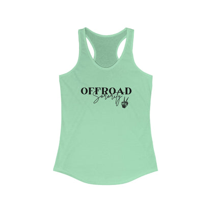 Offroad Sorority Skull Peace Sign  Women's Racerback Tank - Perfect for Adventure Lovers