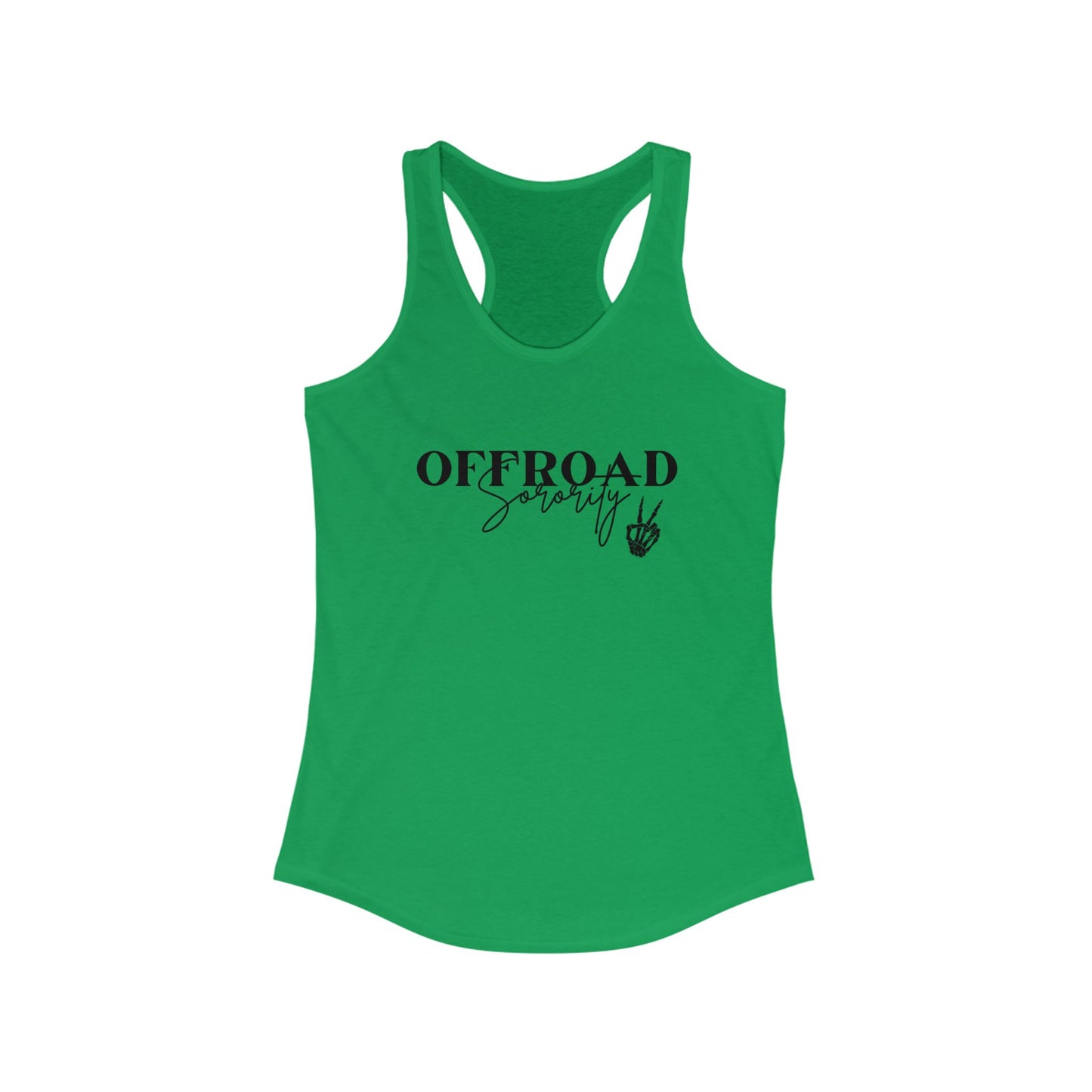 Offroad Sorority Skull Peace Sign  Women's Racerback Tank - Perfect for Adventure Lovers