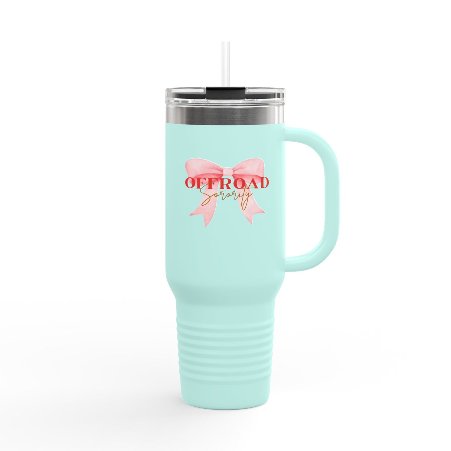 40oz Insulated Travel Mug - Offroad Sorority Bow Tumbler