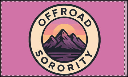 Pink Offroad Sorority Mountain Double Sided Flag