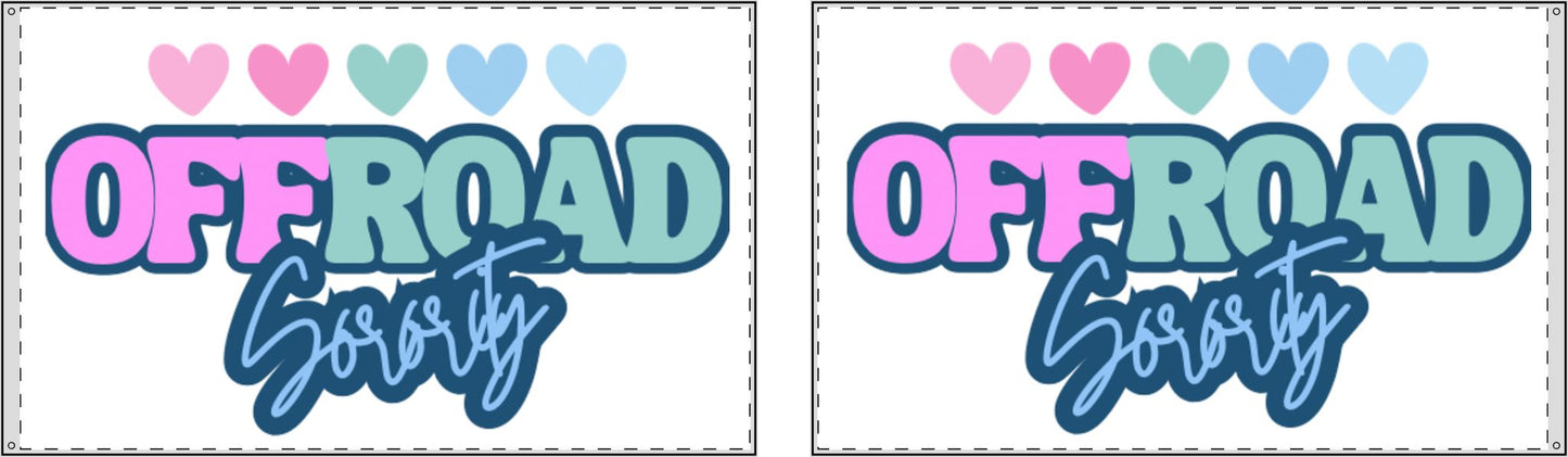 Colorful Offroad Sorority Mountain Double Sided Flag