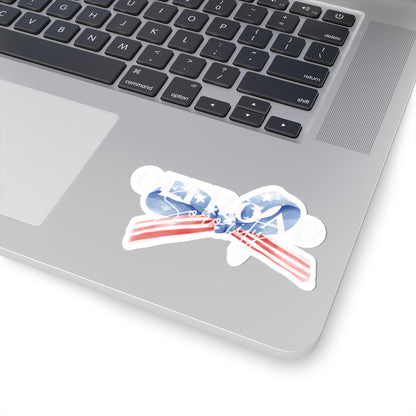 Red, White, Blue Sorority Bow Kiss-Cut Stickers - Black Offroad Design