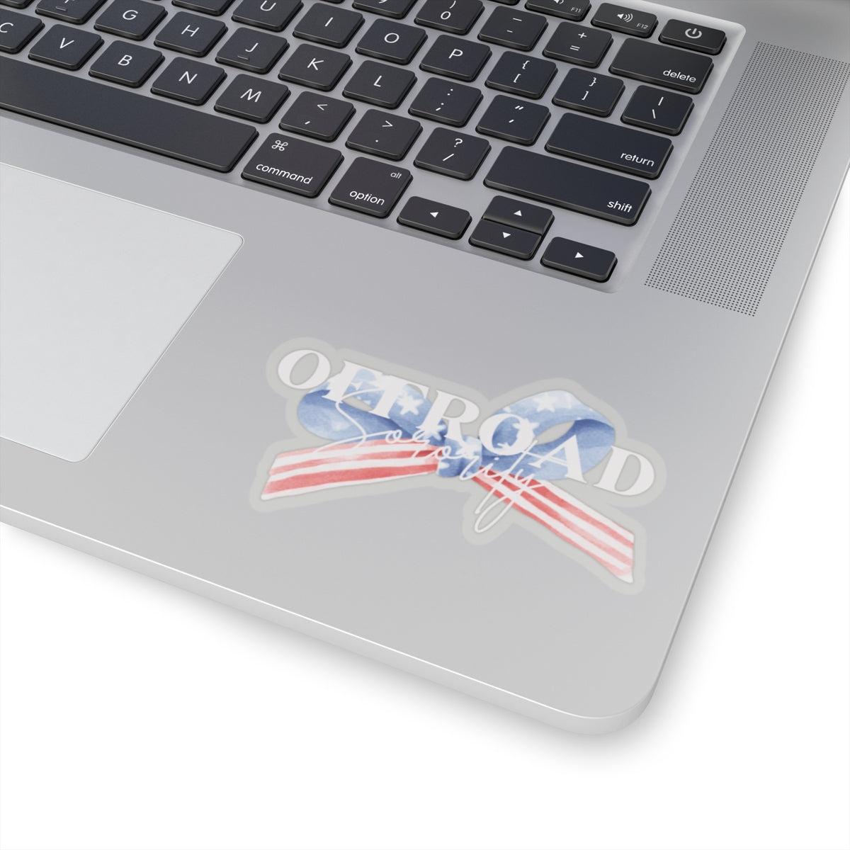 Red, White, Blue Sorority Bow Kiss-Cut Stickers - Black Offroad Design