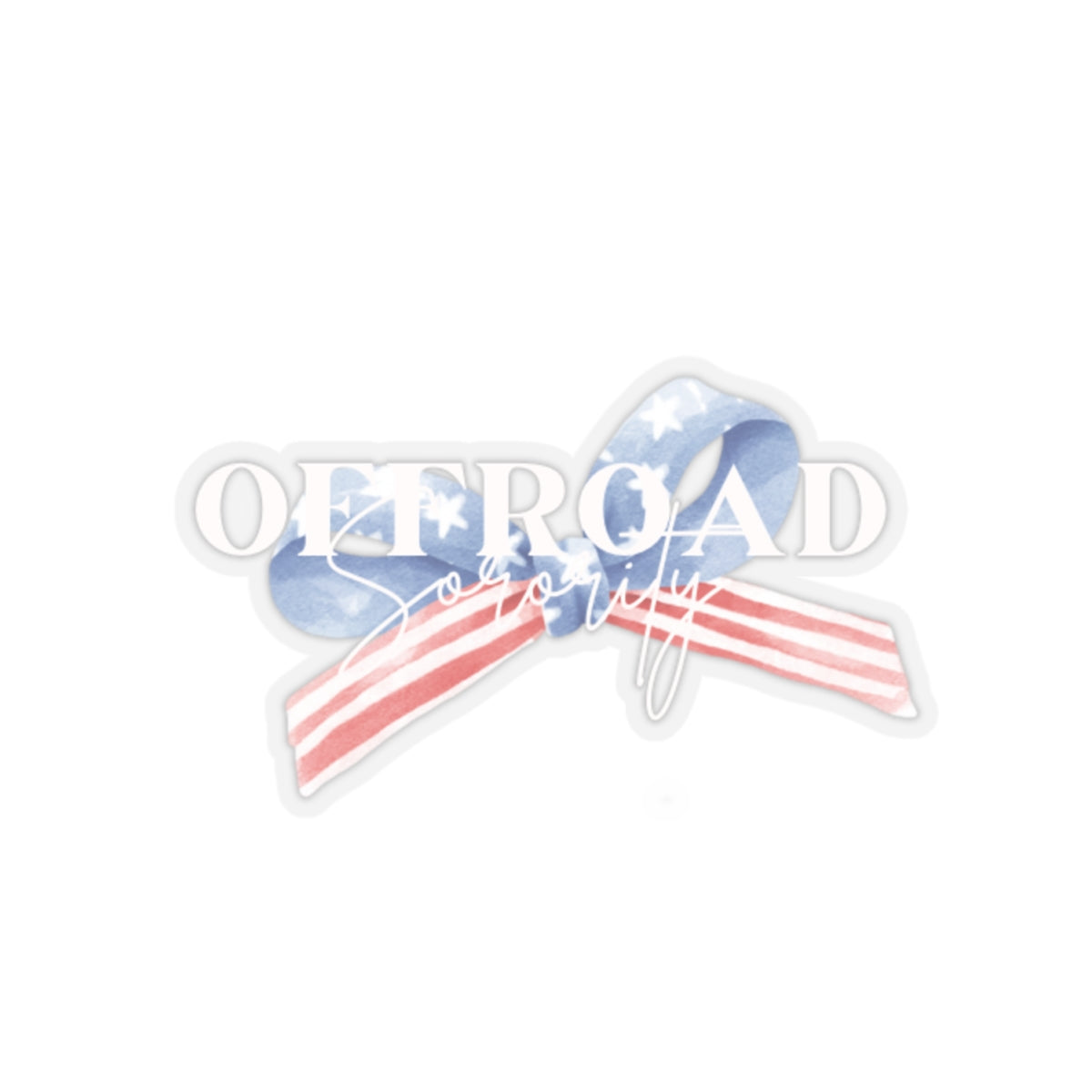 Red, White, Blue Sorority Bow Kiss-Cut Stickers - Black Offroad Design