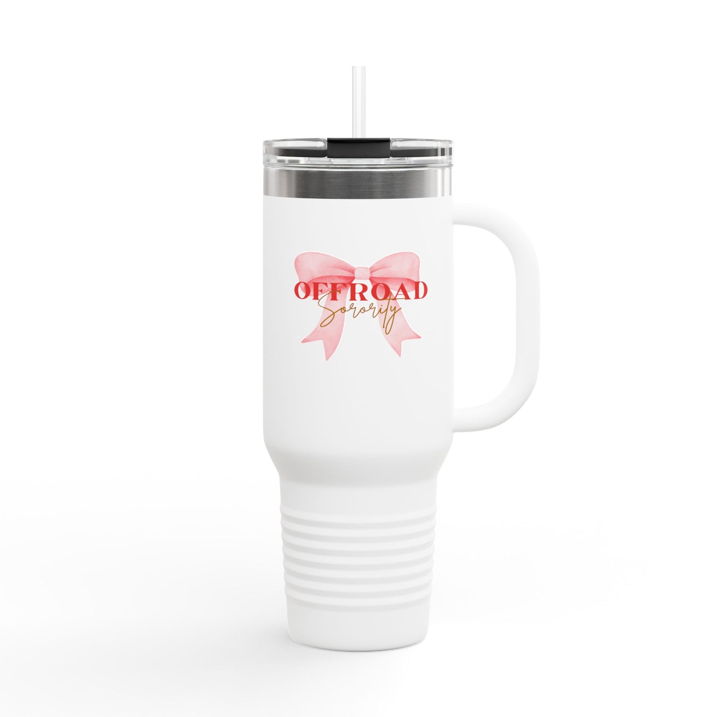 40oz Insulated Travel Mug - Offroad Sorority Bow Tumbler