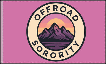 Pink Offroad Sorority Mountain Double Sided Flag