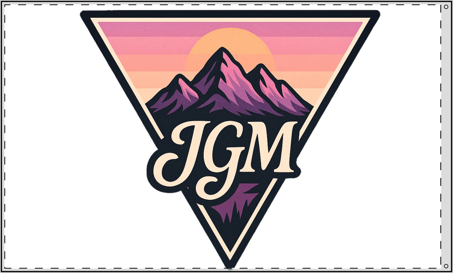 White JGM Mountain Double Sided Flag