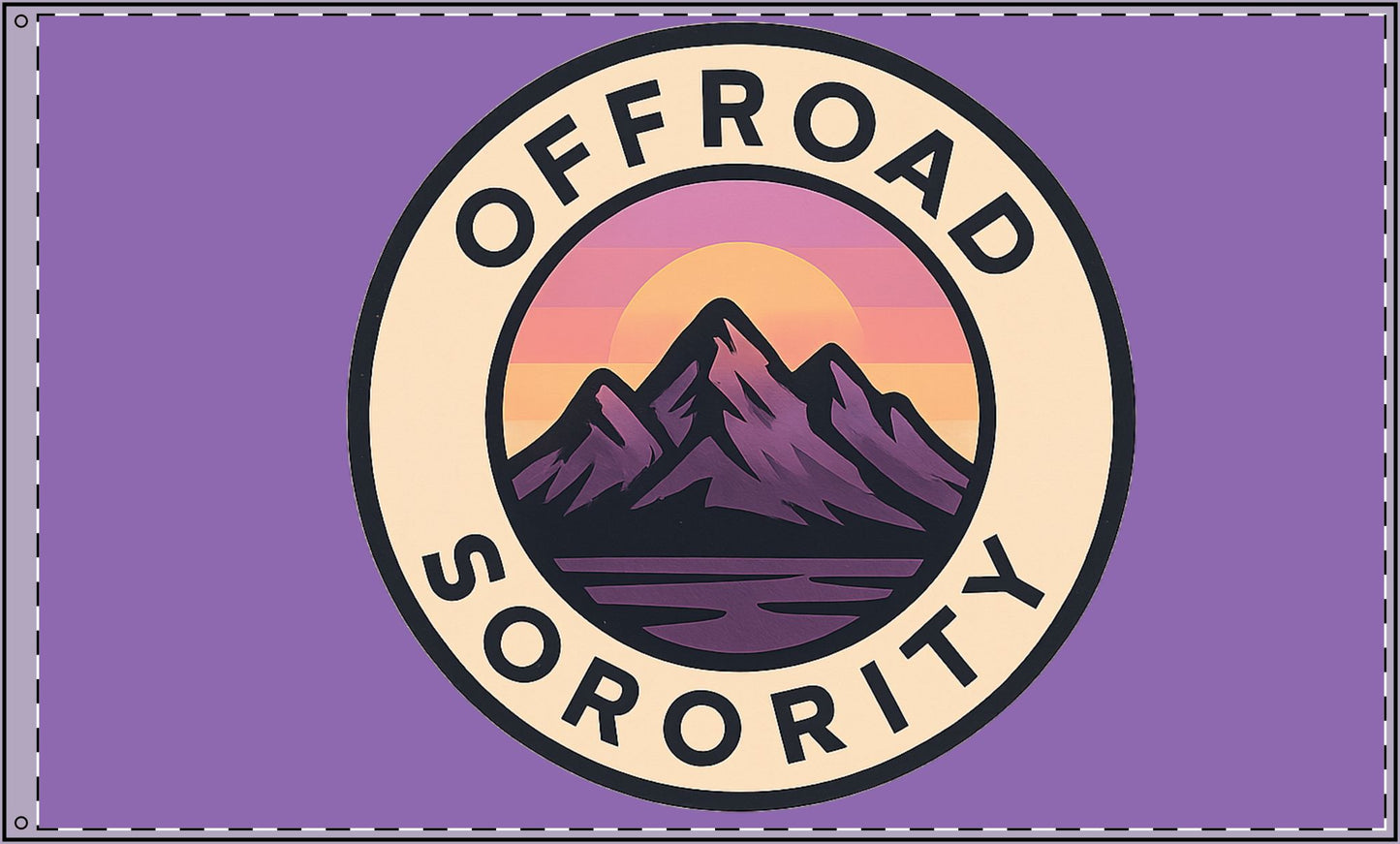 Purple Offroad Sorority Mountain Double Sided Flag