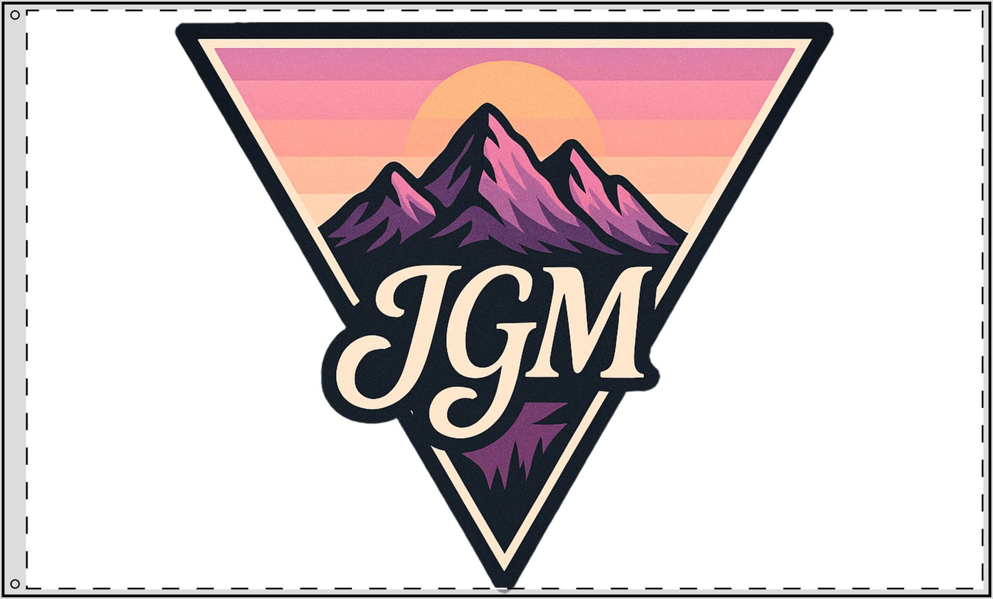 White JGM Mountain Double Sided Flag