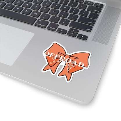 Sorority Offroad Kiss-Cut Stickers - Orange Bow Design