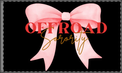Pink Bow Offroad Sorority Double Sided Flag