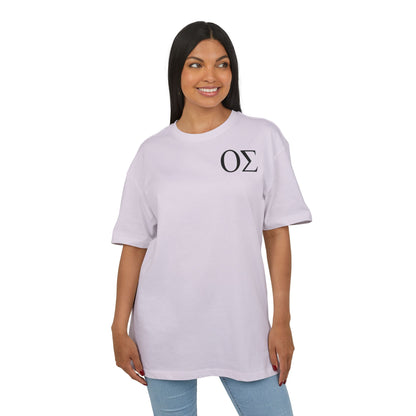 Greek Letters Unisex Heavy Oversized Tee, OS