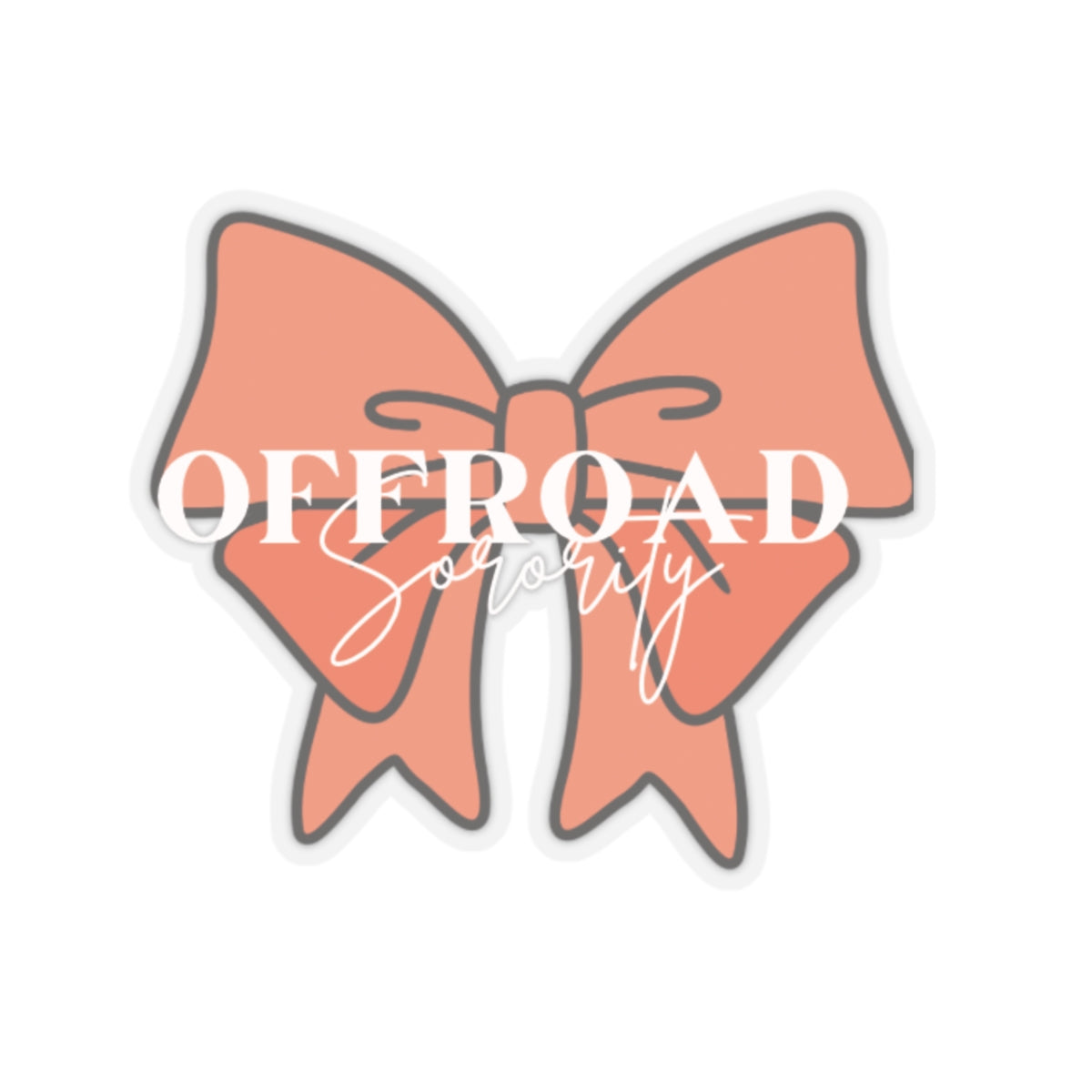 Sorority Offroad Kiss-Cut Stickers - Orange Bow Design