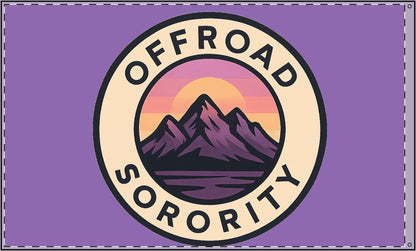 Purple Offroad Sorority Mountain Double Sided Flag